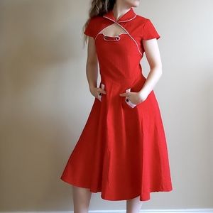Retro Red "Voodoo Vixen" Rockabilly Dress